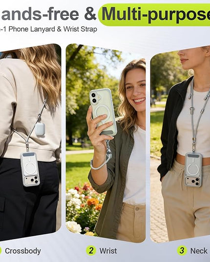 Phone Lanyard & Phone Wrist Strap, 3 in 1 Adjustable Anti Theft Phone Strap for Travel Hiking Cycling Climbing