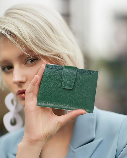 FALAN MULE Small Wallet for Women Leather Bifold Compact RFID Blocking Small Womens Wallet Purse