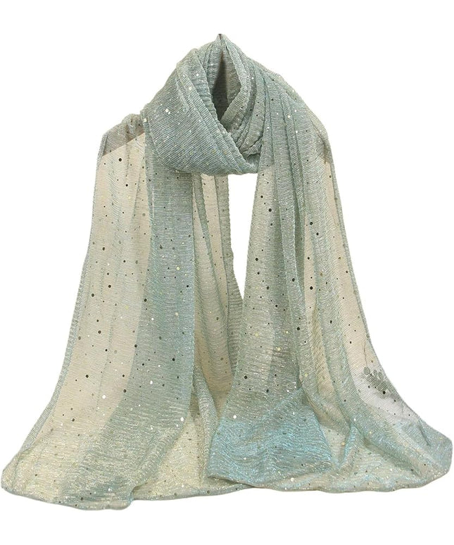 Floerns Women's Sequin Bandana Square Scarf Silk Scarves Mesh Shawl and Wrap for Evening Dresses