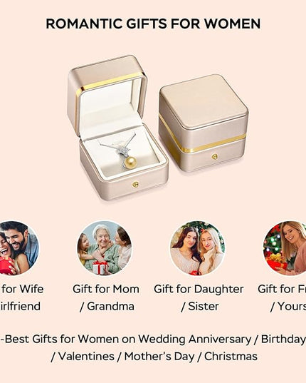 Gifts for Wife Women Anniversary -Pearl Necklace -Mom Girlfriend Her Fine Jewelry Mothers Day Valentines Christmas Birthdays Gift