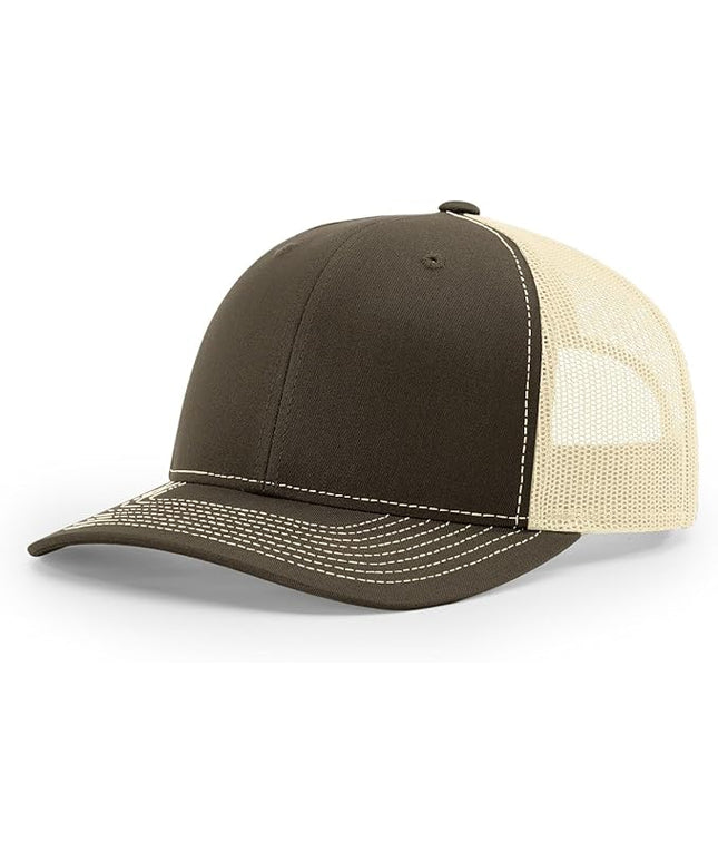 Richardson 112 Trucker Hat - Premium Adjustable Snapback Hat - Structured Six Panel Richardson Blank Caps