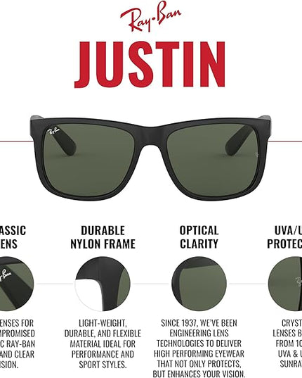 Ray-Ban RB4165 Justin Rectangular Sunglasses