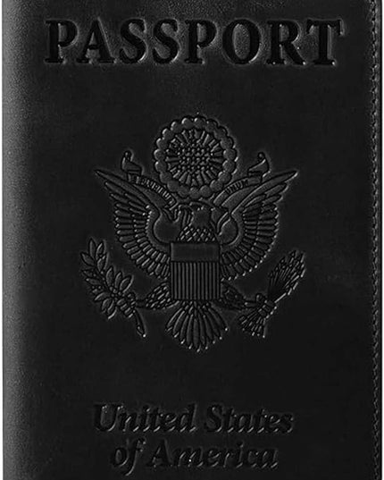 Ciana Passport Holder for Travel – PU Leather Passport Cover and Card Holder for Men & Women – Slim Passport Holder with Card Protector Slot, Travel Must Haves (Black)