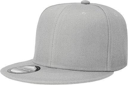 Classic Snapback Hat Cap Hip Hop Style Flat Bill Blank Solid Color Adjustable Size