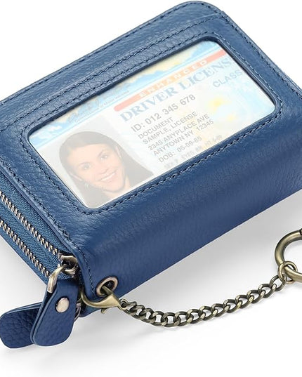 GOIACII Small Genuine Leather Wallet for Women, RFID Blocking Credit Card Holder Wallet