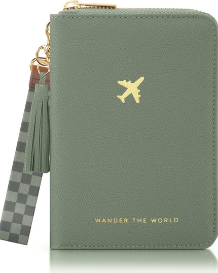 Beautiful Passport Holder for Travel with Wristlet Strap - All-in-One Wallet for Women with Card Slots and Tassel Keychain - Perfect Case to Keep Your Travel Documents Organized & Safe
