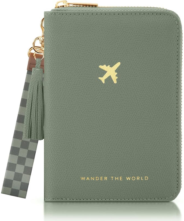 Beautiful Passport Holder for Travel with Wristlet Strap - All-in-One Wallet for Women with Card Slots and Tassel Keychain - Perfect Case to Keep Your Travel Documents Organized & Safe