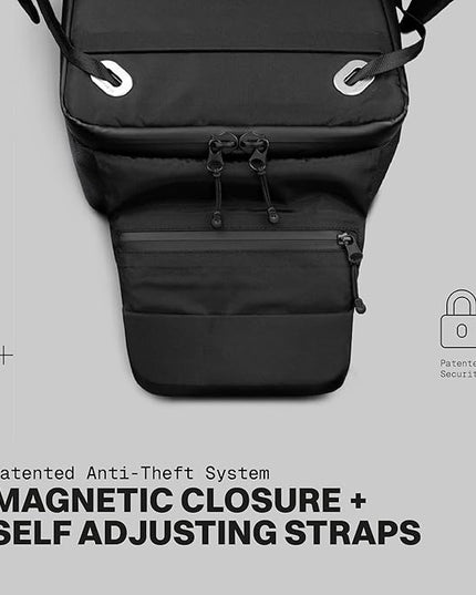 The Frenchie Co. - Super Light Speed Backpack - Expandable lightweight travel carry-on - Anti-theft magnetic closure - Self-adjusting straps, ballistic nylon water-resistant