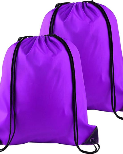 KUUQA 2Pcs Drawstring Backpack Bags Sports Cinch Sack String Backpack Storage Bags for Gym Traveling (Purple)
