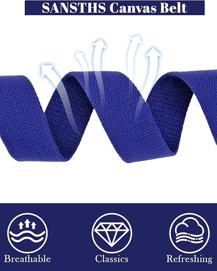 SANSTHS Canvas Belt with Double Ring Buckle, Fabric Web Belt for Women Men Double Ring for Outdoor & Casual Wear