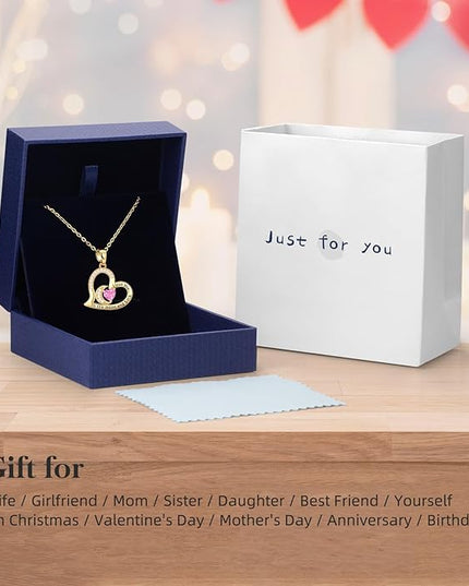 Anniversary Necklace for Women Birthstone Jewelry for Wife Gifts for Her Wife Birthday Gift Ideas Anniversary for Girlfriend I love you to the moon and back Necklaces Filled 925 Sterling Sliver