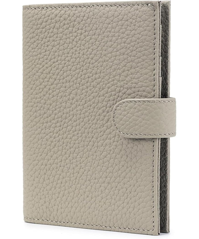 RFID Passport Holder Travel Wallet for Women, Leather Passport Cover Wallet with Card Holders SIM Slots,Zippered Coins Pocket and Cash Slot Slim Compact Travel Wallet (Eephant Grey)