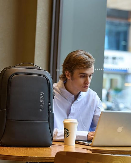 hk Backpack for Men Business Backpack with USB Charger Anti-Theft Mens Backpacks Water-Resistant 15.6 Inch Laptop Backpack Lightweight Casual Bag for Business Travel Office Work College, Black