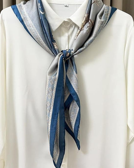 Julunar Silk Like Head Scarf for Women - Satin Large Hair Scarves - 35" Square Silk Hair Wrap for Sleeping with Gift Packed