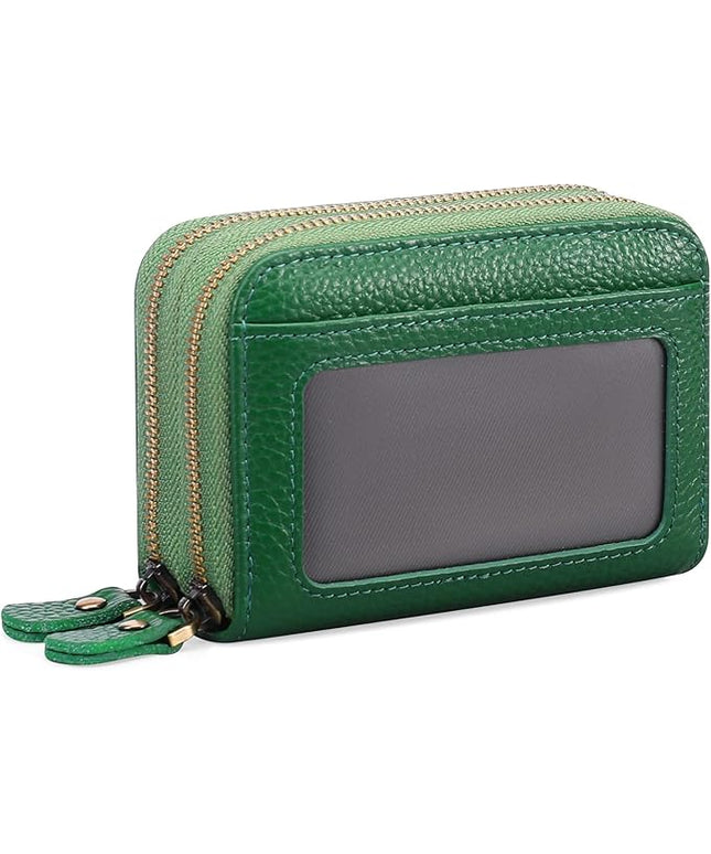 GOIACII Small Genuine Leather Wallet for Women, RFID Blocking Credit Card Holder Wallet