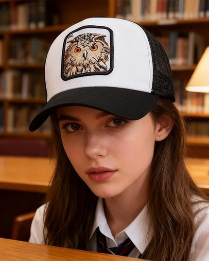 Classic Unisex Various Animal Series Embroidery Farm Adjustable Mesh Snapback Trucker Hat