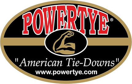 Powertye 1.5in x 4ft Wide Utility Lashing Strap - Made in USA - 200 lb. Working Load Limit - Black 2-Pack