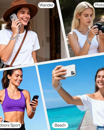Phone Wrist Strap with 2 Phone Tether Tab, 2 Pack Adjustable Anti-Theft Cell Phone Lanyard for Travel & Outdoors