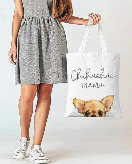 Dog Mama Canvas Tote Bag for Women, Dogs Lover Gift for Dog Mom, Birthday Christmas Cute Rottweiler Gifts For Women.