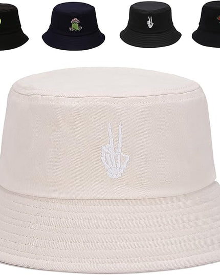 Cotton Bucket Hat for Women Men Summer Travel Sun Beach Bucket Cap, Unisex Outdoor Fisherman Hat