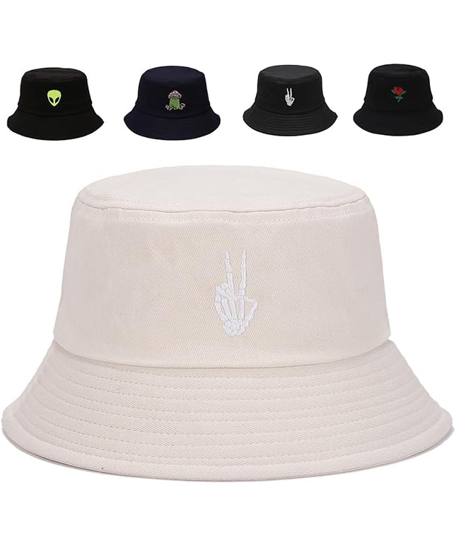Cotton Bucket Hat for Women Men Summer Travel Sun Beach Bucket Cap, Unisex Outdoor Fisherman Hat
