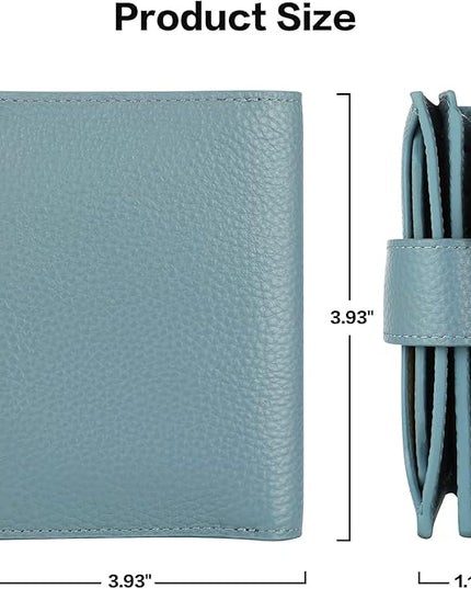Lavemi Small Compact Women Wallet RFID Blocking Genuine Leather Bifold Purse with ID Windows
