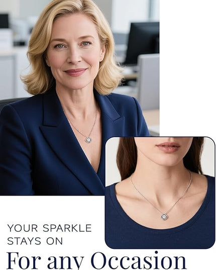 MomentWish Necklace for Women, Sparkling Gift for Her, 1Carat Moissanite Heart Pendent for Her, 925 Sterling Silver Dance Necklace for Anniversary Christmas Valentines