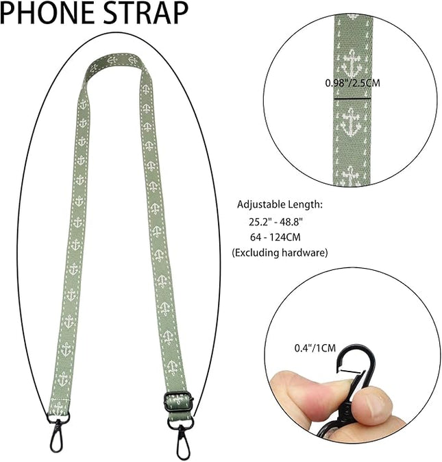 Adjustable 1" Width Phone Crossbody Lanyard and Wristlet Strap - Gift For The Lover In Your Life