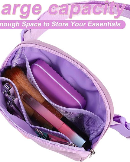 Glratn Initial Letter Patch Belt Bag Fanny Pack Crossbody Bag for Girls, Birthday Gifts for 4 5 6 7 8 9 10 11 12 13 Year Old Girls,Easter Purse Gifts for Teens Kids (Purple-I)
