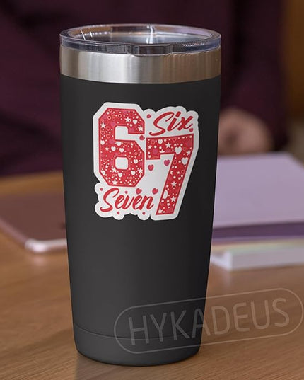 (3Pcs) 67 Six Seven Valentine Meme Stickers Valentine’s Day 67 Meme Sticker Vinyl Decals Waterproof for Laptop, Water Bottle, Tumbler, Scrapbooking, 3" x 2.7"