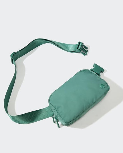 Pander Two Way Zipper Fanny Pack Nylon Everywhere Belt Bag for Women, Water Repellent Waist Packs, Crossbody Bags with Adjustable Strap (Eucalyptus Green)