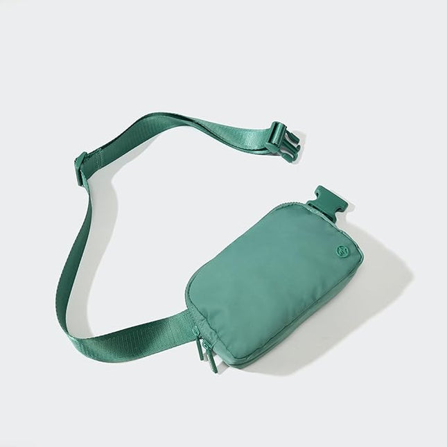 Pander Two Way Zipper Fanny Pack Nylon Everywhere Belt Bag for Women, Water Repellent Waist Packs, Crossbody Bags with Adjustable Strap (Eucalyptus Green)