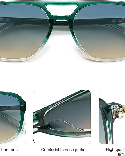 SOJOS Retro Aviator Sunglasses for Women Men,Trendy Rectangle Womens Mens Shades Sun Glasses SJ2202