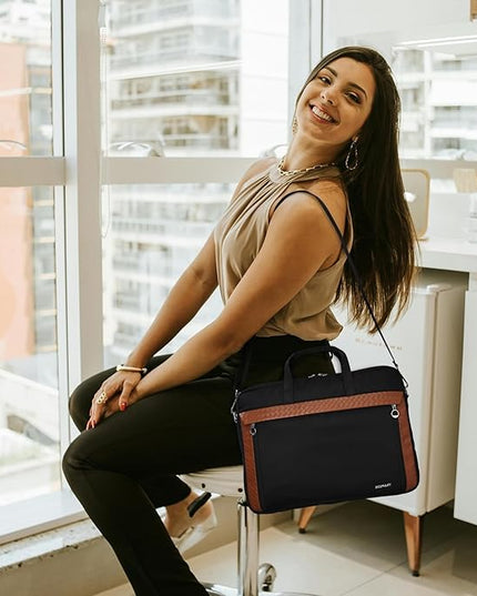 BESMART Slim Laptop Bag 15.6/17.3 Inch Laptop Briefcase for Women, Elegant Waterproof Shoulder Bags, Computer Messenger Bag