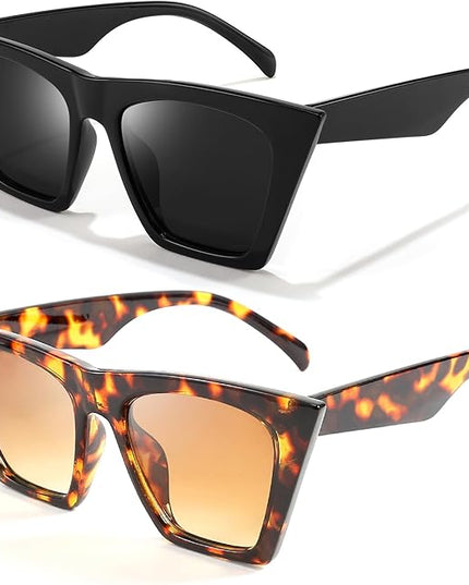 FEISEDY Vintage Square Cat Eye Sunglasses Women Trendy Cateye Sunglasses B2473