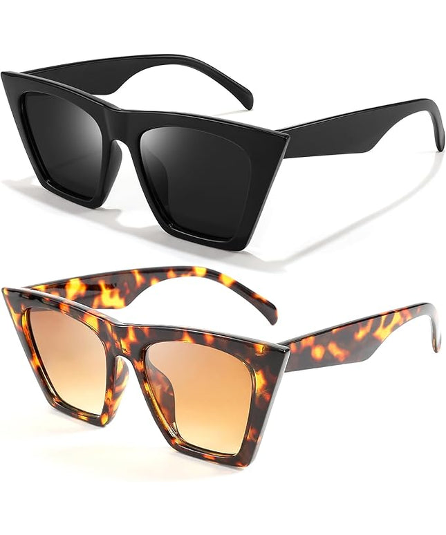 FEISEDY Vintage Square Cat Eye Sunglasses Women Trendy Cateye Sunglasses B2473