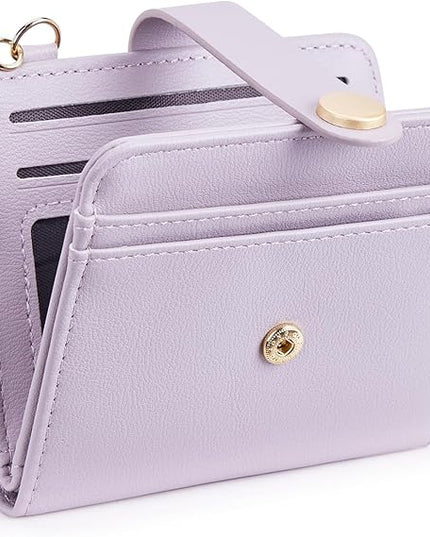 POIUGOYA Slim Wallet for Women,RFID Blocking Bifold Credit Card Holder with Zipper Coin Pocket,ID Window,Keychain