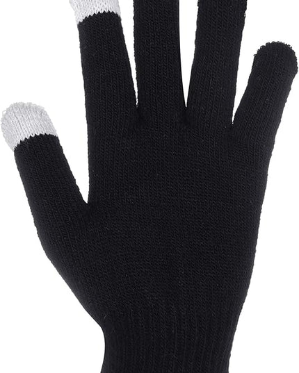 Pangda 12 Pairs Winter Touch Screen Gloves for Men Women Stretch Knitted Texting Gloves Warm Windproof Solid Color Mittens