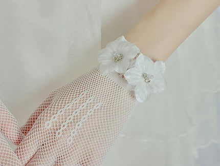 Sahabowi Satin Gloves Formal Bridal Banquet Party Wedding Opera Solid Colorful Mitten For Women