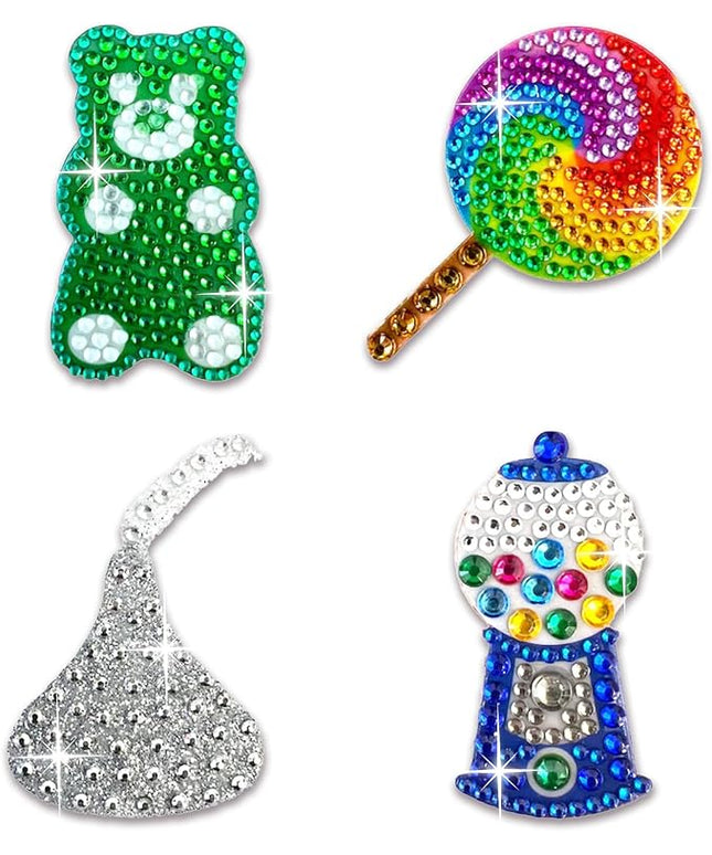 StickerBeans® Rhinestone Stickers - Sweets 4-Pack, 2” x 2” Each, Unique Sparkly Cut-to-Shape for Collecting, Trading, Decorating Laptops, Phone Cases, Scrapbooks - for Kids, Teens, & Adults