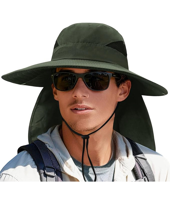 PFFY Sun Bucket Hats for Men Women 3” Wide Brim UPF 50+ Fishing & Beach Hat
