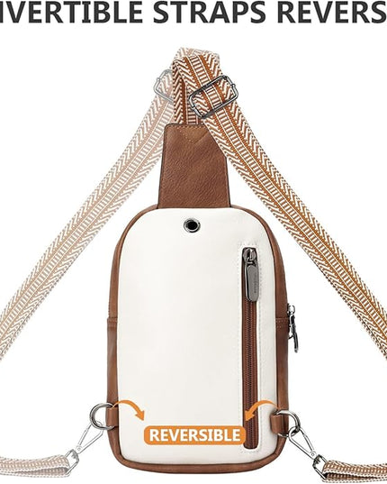 Leather Crossbody Bags for Women Small Sling Bag Anti Theft RFID Chest Purse Fanny Pack for Travel