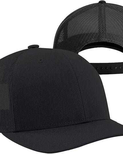 TZ Promise Men Women Plain Cotton Trucker Cap with Breathable Mesh Back, Snapback Baseball Hats