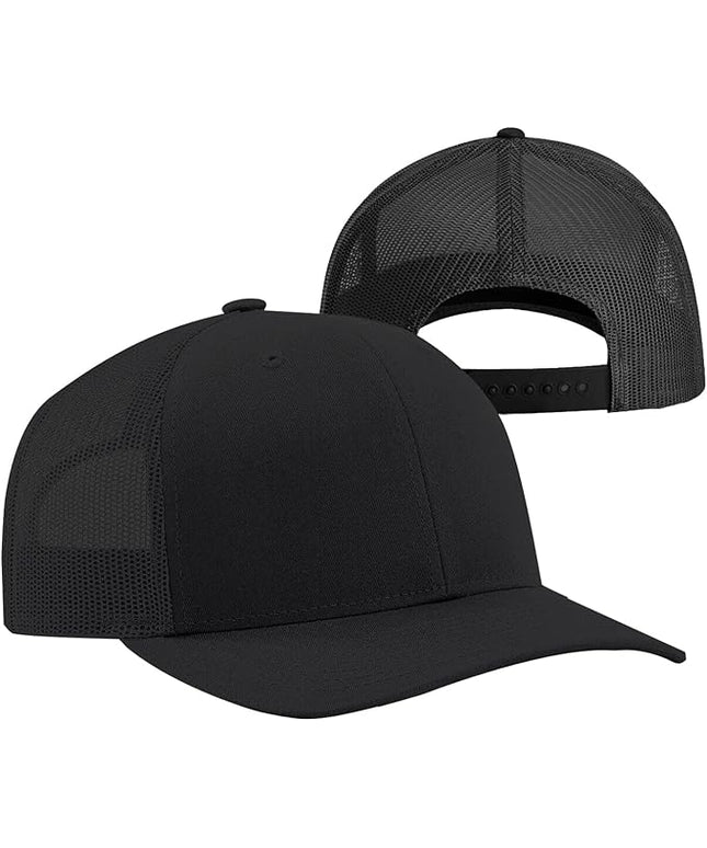 TZ Promise Men Women Plain Cotton Trucker Cap with Breathable Mesh Back, Snapback Baseball Hats