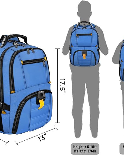 YOREPEK Travel Backpack, Extra Large 50L Laptop Backpacks for Men Women, Water Resistant College Backpack Airline Approved Business Work Bag with USB Charging Port Fits 17 Inch Computers, Cobalt Blue