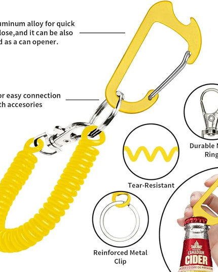 Phone Tether Lanyard Anti Theft Phone Strap with Carabiner Anti-Drop Outdoor Skiing Hiking Cycling Fishing Climbing fit iPhone and Most Cell Phone (Black+Yellow)