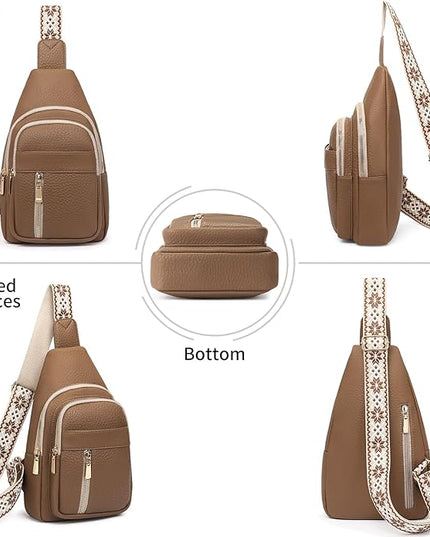 FALAN MULE Crossbody Bags for Women Trendy Leather Sling Chest Bag Fanny Packs for Women