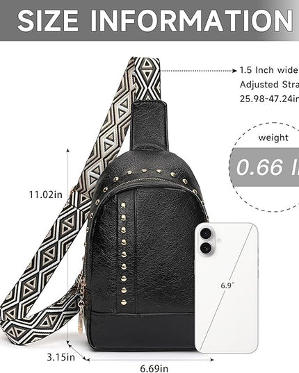 FALAN MULE Crossbody Bags for Women Trendy Leather Sling Chest Bag Fanny Packs for Women
