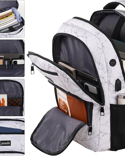 Paude Backpack for Men,College Backpack High School Bookbag for Teen Boys Laptop Bookbag with USB Port