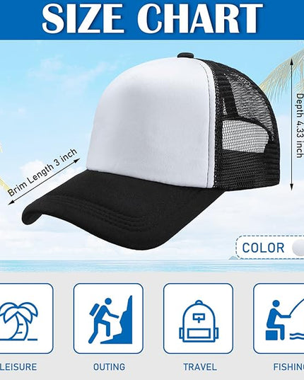 Giegxin 24 Pcs Mesh Trucker Hats Bulk Baseball Cap Beach Hat for Men and Women Wholesale Structured Front Panel Back Ball Cap